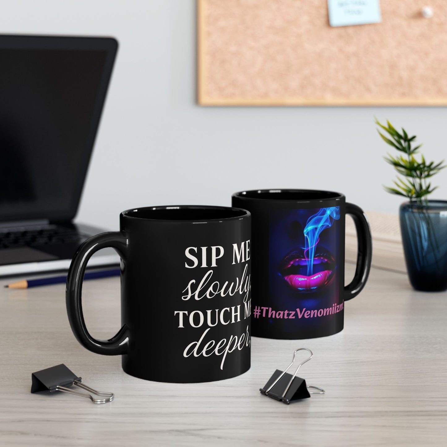 Chic Coffee Mug for Bold Souls - #ThatzVenomiiZm, Unique Gift, Cup for Coffee Lovers, Motivational Drinkware, Trendy Black Mug