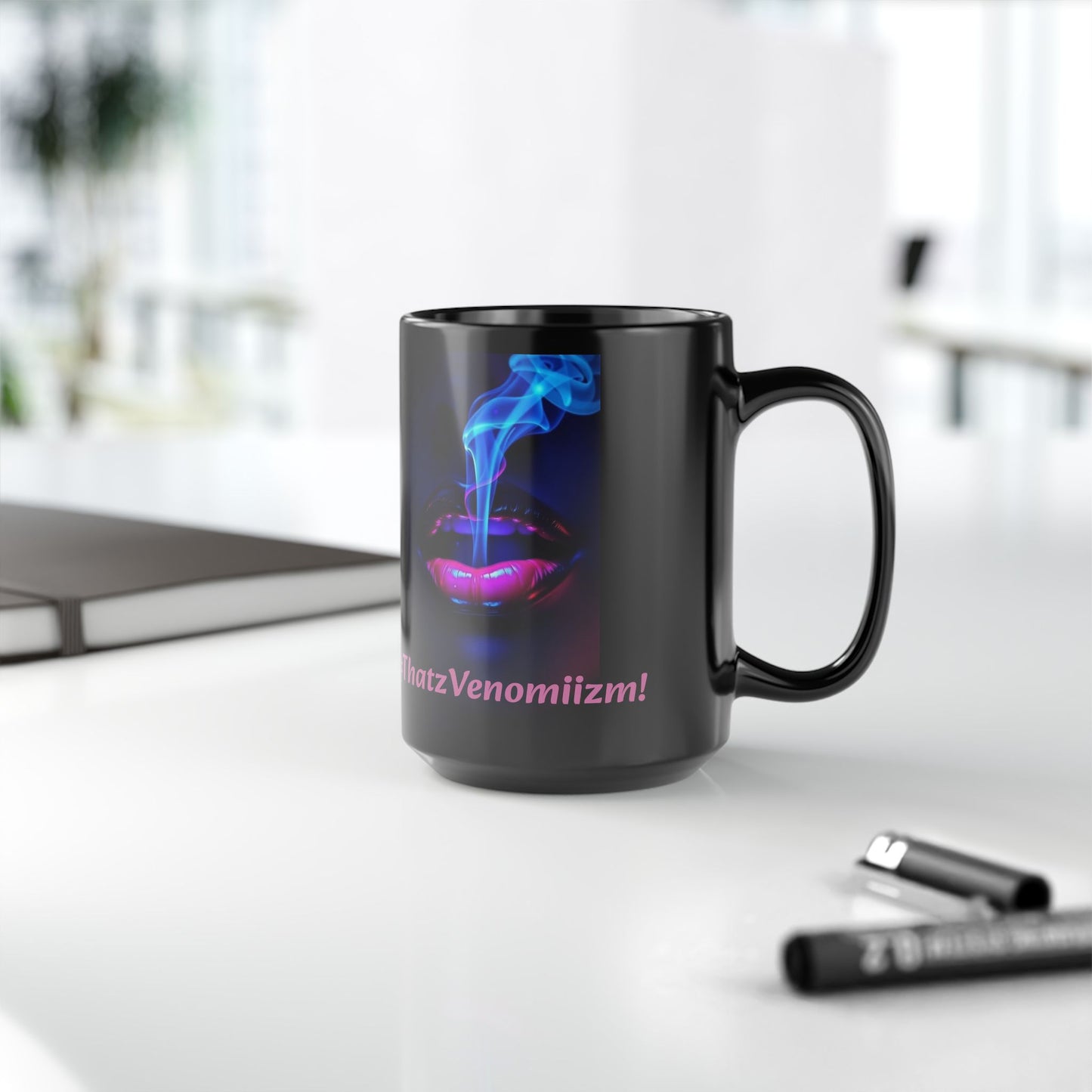 Chic Coffee Mug for Bold Souls - #ThatzVenomiiZm, Unique Gift, Cup for Coffee Lovers, Motivational Drinkware, Trendy Black Mug