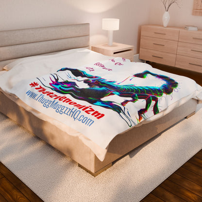 Neon Scorpion Velveteen Plush Blanket — "Respect Me Or Regret Me!!" #ThatzVenomizm
